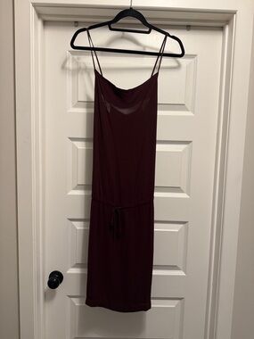 James Perse Spaghetti Strap Cowl Neck Dress in Burgundy